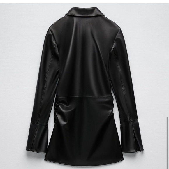 ZARA Fitted Faux Leather Overshirt - Picture 7 of 8